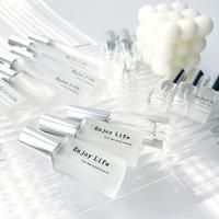 Flacon pulvérisateur carré en verre transparent dépoli vide pour parfum, avec bouchon à vis et impression sérigraphiée, 5ml, 10ml, 20ml, 30ml, étiquette personnalisée