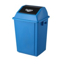 Poubelle de recyclage en plastique de 40 L, poubelle rectangulaire et bac à déchets avec couvercle à bascule, poubelle sur pied