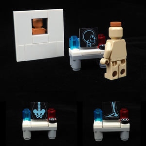 Assemblage d'équipements médicaux, thérapie par rayons X, observation des images radiographiques, modèle de scène, jouet à petites particules - Product Image 5