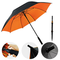 Parapluie de golf personnalisé avec logo, double couche, coupe-vent, grand format, automatique, pour la pluie, extérieur, promotionnel, vente en gros, fournisseur commercial
