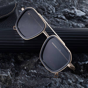 Lunettes de soleil carrées ZS-98429 pour hommes, protection UV400, monture en plastique et métal, couleur noire, pour la conduite en extérieur - Product Image 2