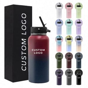 Bouteille d'eau en acier inoxydable de 500 ml/750 ml/1 L en gros, avec logo personnalisé, isolée et avec poignée - Product Image 1