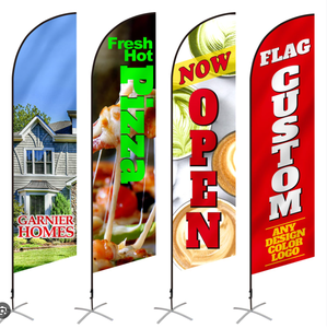 Kit de mât de drapeau en aluminium de haute qualité, drapeaux en polyester imprimés numériquement, piquet de sol pour la publicité promotionnelle en extérieur, bannières ouvertes - Product Image 2