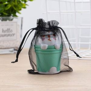 ODM Service Custom Logo Organza Bags Bulk <b>Drawstring</b> Mesh Jewelry <b>Pouches</b> Sheer Gift Bags Wedding Party Branding Factory Price - Product Image 4