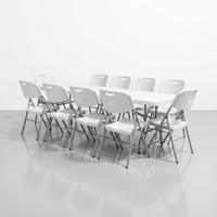 Table de banquet rectangulaire pliante moderne en plastique HDPE de 6 pieds pour événements extérieurs, mariages, hôpitaux, hôtels, entrées – Design élégant