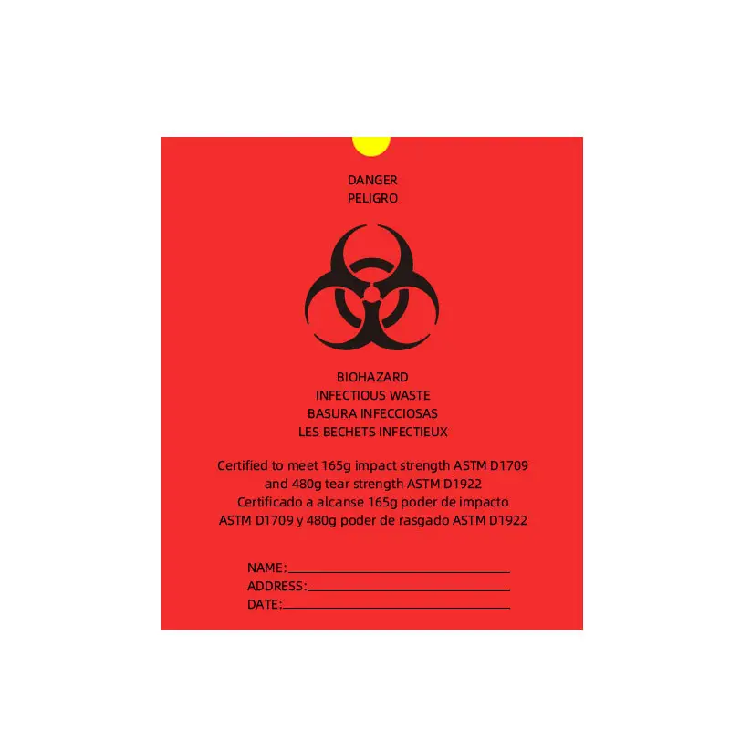 Fornitore della Fabbrica Della porcellana Rosso Usa E Getta Medico infettive Biohazard Sacchetto Dei Rifiuti