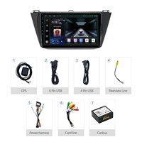 Meihua Navigation automobile noire de 10 pouces compatible GPS et basée sur Android pour VOLKSWAGEN Tiguan L de 2017 à 2024