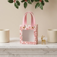 Boîte cadeau en papier écologique avec logo personnalisé, avec poignée, fenêtre transparente en PVC, boîte à bonbons pour mariage, anniversaire, emballage de fête