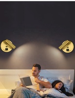Éclairage spot réglable et rotatif, charge USB Type C, lampes murales orientables, veilleuse à brancher sur prise murale pour hôtel, chevet de lit