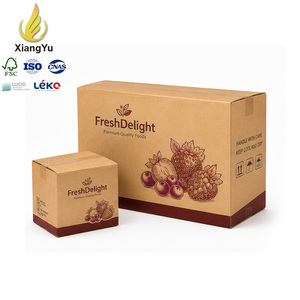 Boîte d'expédition de fruits en carton ondulé rigide de 3 mm, personnalisée avec la marque Xiangyu, certifiée pour la chaîne du froid des produits frais - Product Image 1