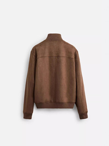 Giacca Bomber da Uomo 100% Poliestere Slim Fit Streetwear Autunnale con Zip Collo Alto Antivento Stampa a Rilievo - Product Image 3