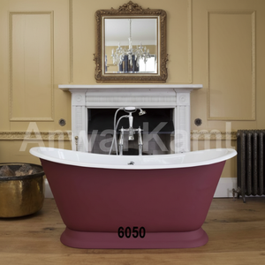 Bañeras de Lujo de Hierro Fundido A.K. con Acabado Natural, Montaje en el Suelo - Product Image 1