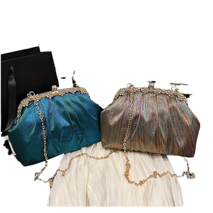 Bolso de Mano de Lujo de Alta Moda, Bolso de Noche con Cristales, Forro de Poliéster, Cierre Magnético, Correa de Cadena, Bolso para Mujer - Product Image 1