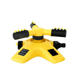 Tête d'arroseur rotative Trident, système d'arrosage automatique rotatif à 360 degrés pour l'irrigation des pelouses de jardin, en plastique jaune et noir - Product Image 2