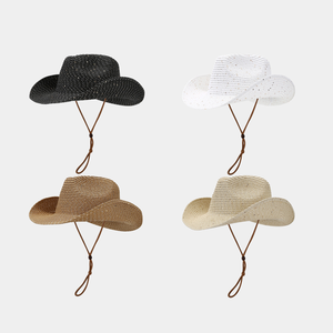 Chapeau de cowboy unisexe en feuilles de palmier, réglable 54-60cm, respirant, protection UV, pour l'été, la plage et l'extérieur, faible MOQ, support 2 pièces - Product Image 2