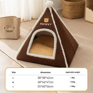 Großhandel Schaum-Haustier-Zeltbett - Winterwarm Gestreift für Katzen & Kleine Hunde 4 Größen Waschbar Weiches Kissen Unterschlupf - Product Image 6