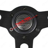 Volant en cuir noir 14 pouces 350mm universel JDM simulé voiture course maïs profond dérive Sport aluminium Volante avec Logo