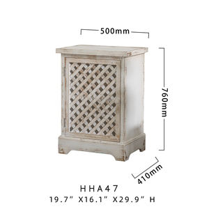 INNOVAHOME Modern Living Room Bedroom Rustic White Carved Wooden <b>Storage</b> Cabinet <b>with</b> <b>Door</b> for Dining Home Furniture - Product Image 6