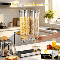 Edelstahl-Müsli-Spender Dreifach-Behälter für Trockenfutter Getreidebehälter Buffet-Ausstattung für Hotel Restaurant Frühstücksbuffet
