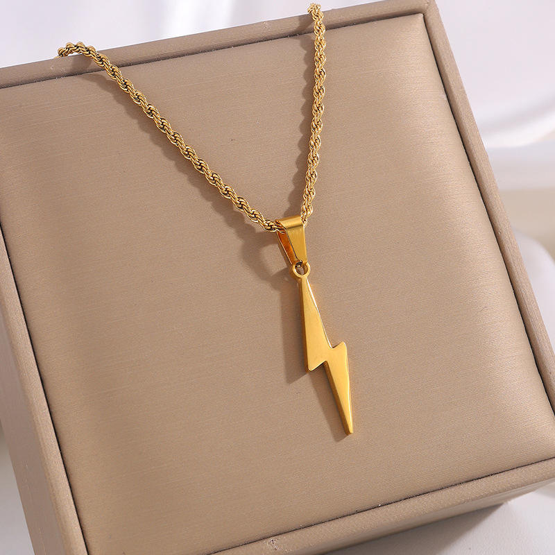 DC-gold-lightning twist necklace-1
