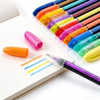 Stylos gel scintillants en plastique aux couleurs néon vives, 12 pièces, 1,0 mm, fluorescent/gouache/métallique, stylos promotionnels pour l'art, artisanat, papeterie mignonne