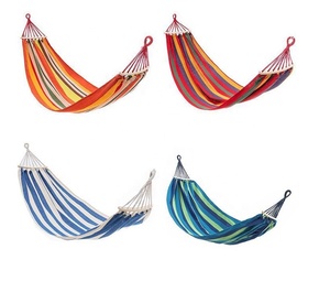 Hamac d'extérieur portable à rayures colorées Hamac en toile de coton - Product Image 1