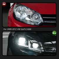 Phares avant HETOP bicolores pour Golf 6 2009-2012, lampe LED de haute qualité, très vendus, plug and play, DRL pour Volkswagen