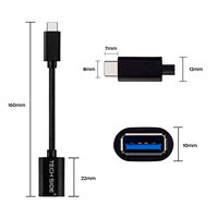 Adaptador TechSide TI157 USB-C a USB-A hembra, 10 Gbps 3.1 Gen2 (China)