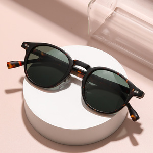 Lainiao 6012 Wholesale Metal <b>Sunglasses</b> China Retro Unisex Custom <b>Round</b> <b>Frame</b> Luxury PC Lenses Polarized UV400 - Product Image 1