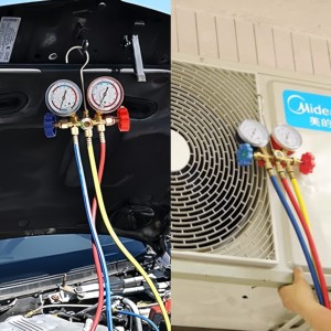 Conjunto de Ferramentas de Refrigeração de Ar Condicionado Automotivo com Manifold Duplo para Diagnóstico de AC e Medidor de Pressão - Product Image 6