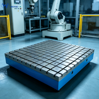 Plateforme en fonte anti-déformation à rainures en T, grande table modulaire à rainures en T pour dispositifs de mesure optique de précision
