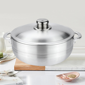IStapromo Gifts Sand Polished Aluminum <b>Pot</b> <b>Set</b> Uncoated <b>Pot</b> Soup Steamer With Lid Large Capacity Double Ear Aluminum <b>Pot</b> - Product Image 5