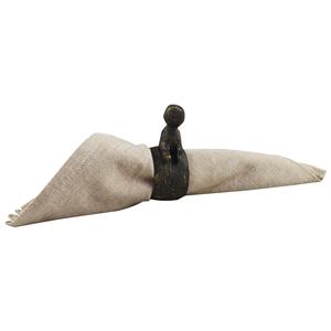 Rond de serviette en métal fait main avec décor peint finition pour hôtel restaurant ou maison Table à manger porte-serviettes Design - Product Image 1