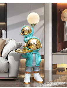 Esculturas Decorativas para el Hogar, Decoración de Sala de Estar, Bandeja Creativa con Forma de Astronauta para Guardar Adornos, Lámpara Lunar, Estatuas de Globos - Product Image 2