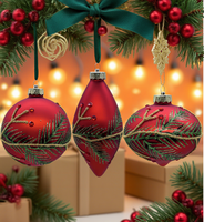Vente directe usine – Boule de Noël en verre soufflé de 8 cm, haute qualité, couleurs vives, fabriquée à la machine, 3 couleurs, écologique, à suspendre