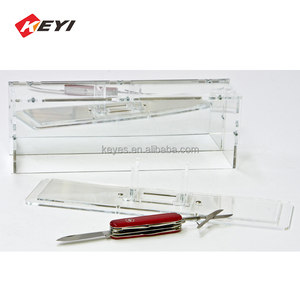 Kunden spezifische transparente Acryl messer Display Box Besteck Messer Vitrine Rack Stand für den Einzelhandel Shop Verwendung für die Förderung - Product Image 2