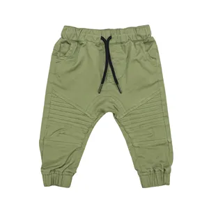Benutzer definierte Jungen Jogger Kinder Junge faltet Mode elastische Baumwolle Taille Hosen mit Taschen