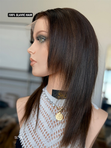 Parte libre en cualquier lugar SHY Luxury Desgin Hd 13*5 Peluca con malla frontal 100% Peluca sin pegamento de pelo eslavo con un solo nudo - Product Image 3
