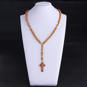 Nuovo Rosario in Legno con Croce Pendente, Collana Lunga per <span class=keywords><strong>Uomo</strong></span> e Donna, Gioiello Religioso Cattolico di Cristo e Gesù, Regalo RN-029 - Product Image 5