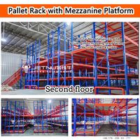 Système de stockage d'entrepôt robuste avec mezzanine sur mesure, plateforme en acier, rayonnage industriel
