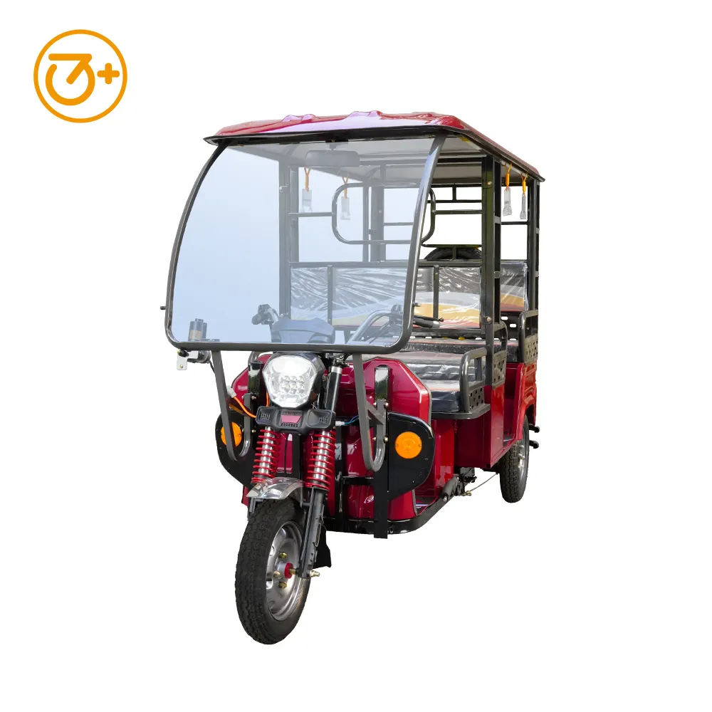 Bicicleta de pasajeros eléctrica de 3 ruedas con triciclos eléctricos de techo con tamaños de 3000*1200*900mm