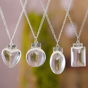 Neuheiten Modisches Design Löwenzahn Elliptischer Anhänger Halskette Silber Plattiert Damen Premium Kristallglas Täglicher Schmuck - Product Image 1