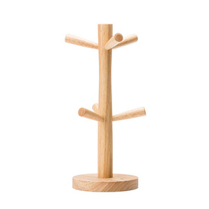 Tampilan kayu rak pengering Mug kopi cangkir teh botol berdiri gantungan pemegang lemari dapur penyimpanan Organizer - Product Image 1