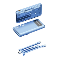 Batterie externe ultra-fine 10000 mAh étanche avec double port USB Type-C à charge rapide, câble de charge inclus, batterie au lithium polymère ABS portable