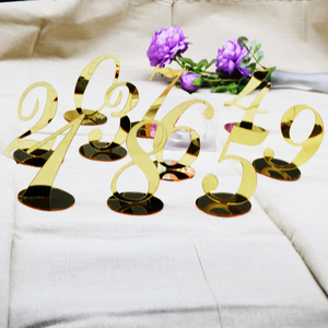 Venta al por mayor personalizable oro plata espejo acrílico números de mesa para bodas fiesta suministros decoración restaurante <span class=keywords><strong>Hotel</strong></span> - Product Image 5