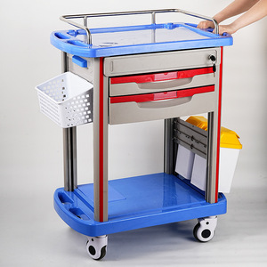 Chariot médical d'urgence Boshengjia à 5 niveaux en ABS avec tiroir et poubelle pour usage hospitalier - Product Image 2