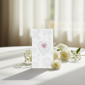 Adesivi con strass scintillanti a forma di cuore e farfalla bianchi 39042 - Product Image 2