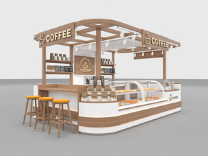 Quiosco de Café de Madera Estilo Árabe, Quiosco de Panadería <span class=keywords><strong>y</strong></span> Cafetería para Centro Comercial, Restaurante, Quiosco de Comida Prefabricado, Diseño de Muebles para Puestos - Product Image 2