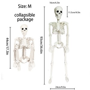 Squelette Homme Tête <span class=keywords><strong>de</strong></span> Mort 90cm, Articulations Mobiles, Accessoire d'Évasion <span class=keywords><strong>Secret</strong></span>, Décoration Suspendue d'Halloween, Squelette Lumineux Étanche - Product Image 6