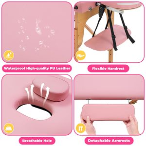 Lit <span class=keywords><strong>de</strong></span> <span class=keywords><strong>massage</strong></span> pliable en mousse <span class=keywords><strong>de</strong></span> haute qualité <span class=keywords><strong>Table</strong></span> <span class=keywords><strong>de</strong></span> <span class=keywords><strong>massage</strong></span> rose portable à 2 sections et lit en vente - Product Image 2